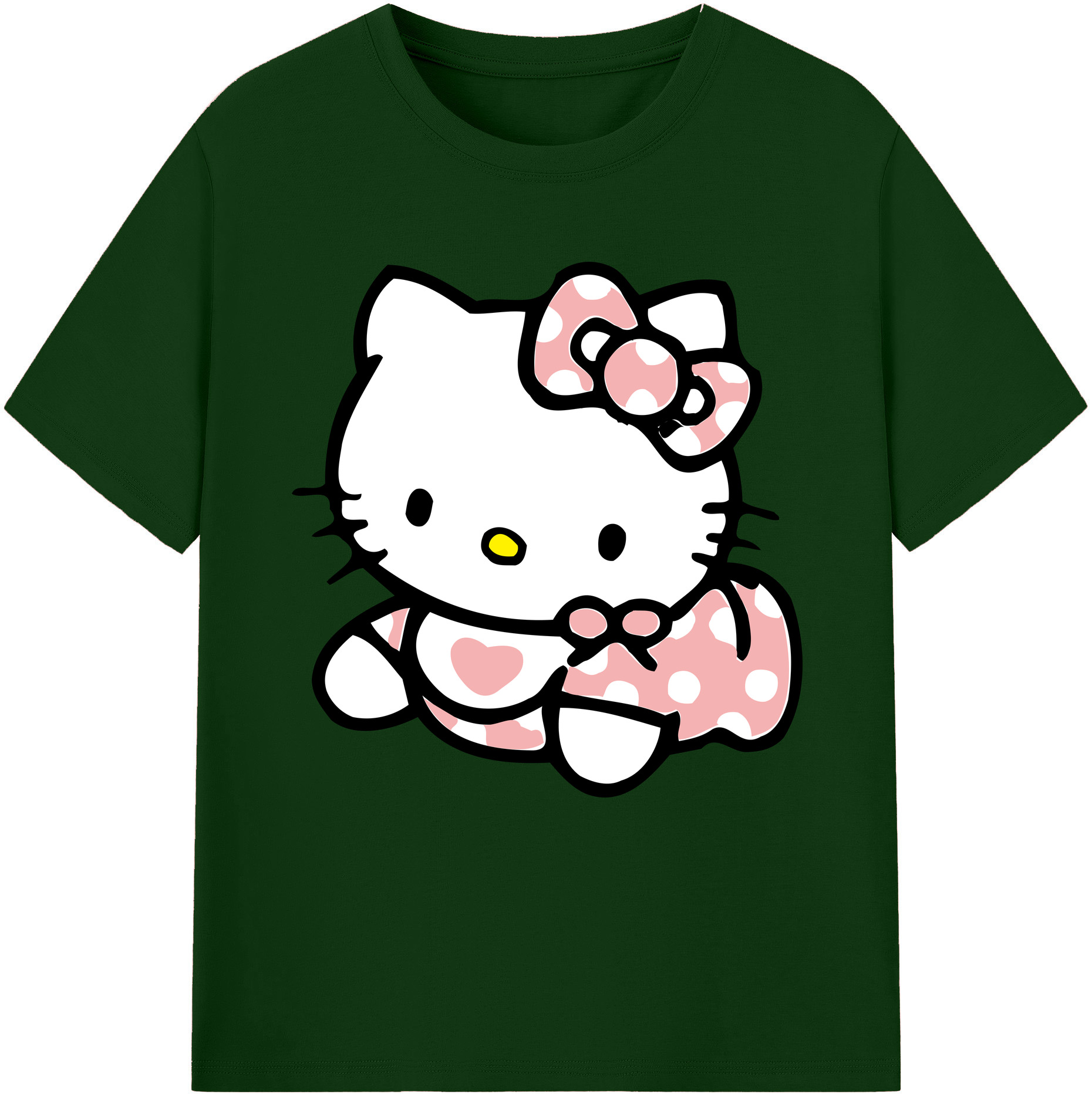 （画像用） Hello Kitty ハローキティ 綿100％半袖Tシャツ（フロントプリント）